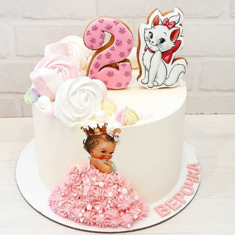 Торт принцессе на 2 года
