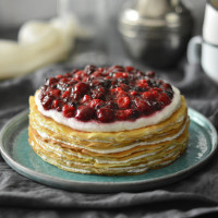 Постный блинный торт