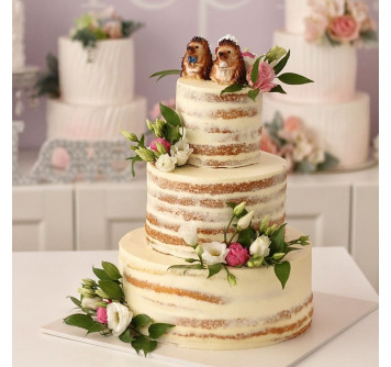 Свадебный торт с ежиками
