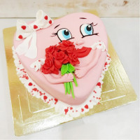 Торт сердце с цветами