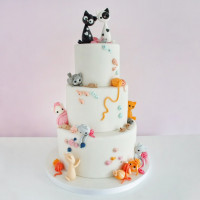 Свадебный торт с котиками