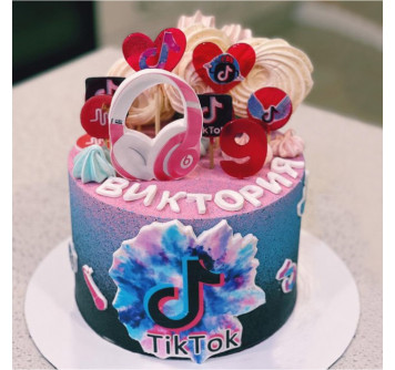 Торт на день рождения девочке Тик Ток