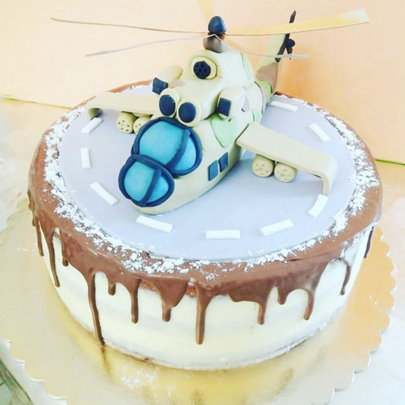 Торт вертолетная площадка