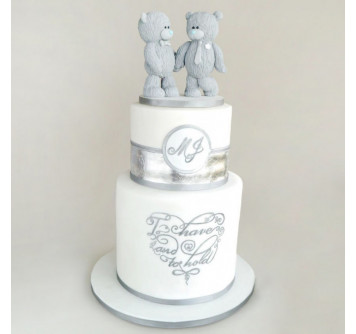 Свадебный торт с мишками Тедди