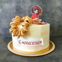 Торт на новоселье с бубликами и пряниками