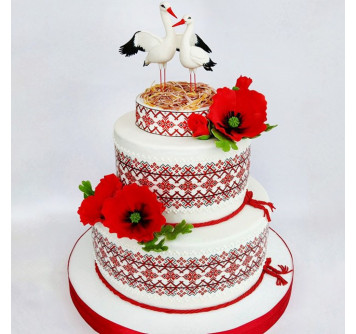 Свадебный торт с аистами