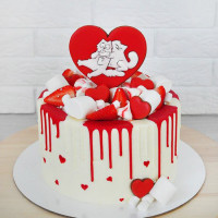 Торт на 14 февраля по мультфильму Кот Саймона