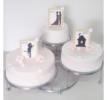 Торт с силуэтами на годовщину свадьбы