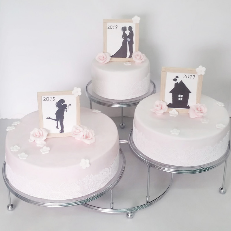 Торт с силуэтами на годовщину свадьбы