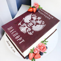 Торт паспорт с цветами