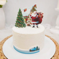 Новогодний торт с Дедом Морозом и Елкой