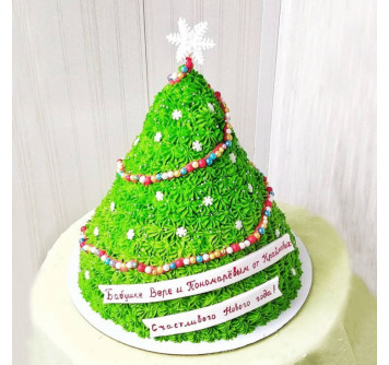Торт в виде новогодней елки 2021