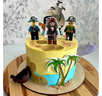 Детский торт Лего пираты на день рождения