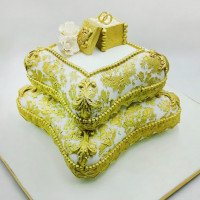 Свадебный торт подушки с кольцами