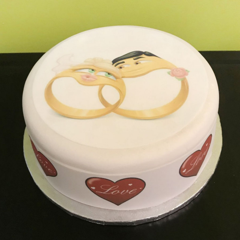 Креативный торт Emoji на свадьбу