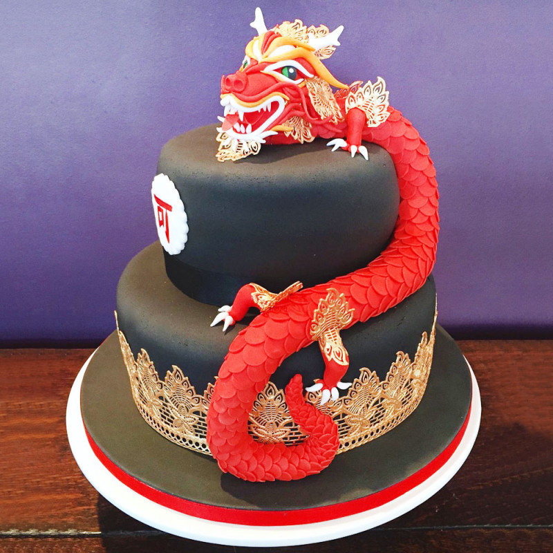 Свадебный торт с китайским драконом