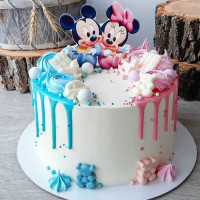 Торт на определение пола с фотопечатью