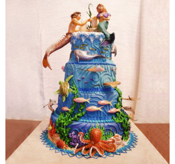 Свадебный торт Подводный мир