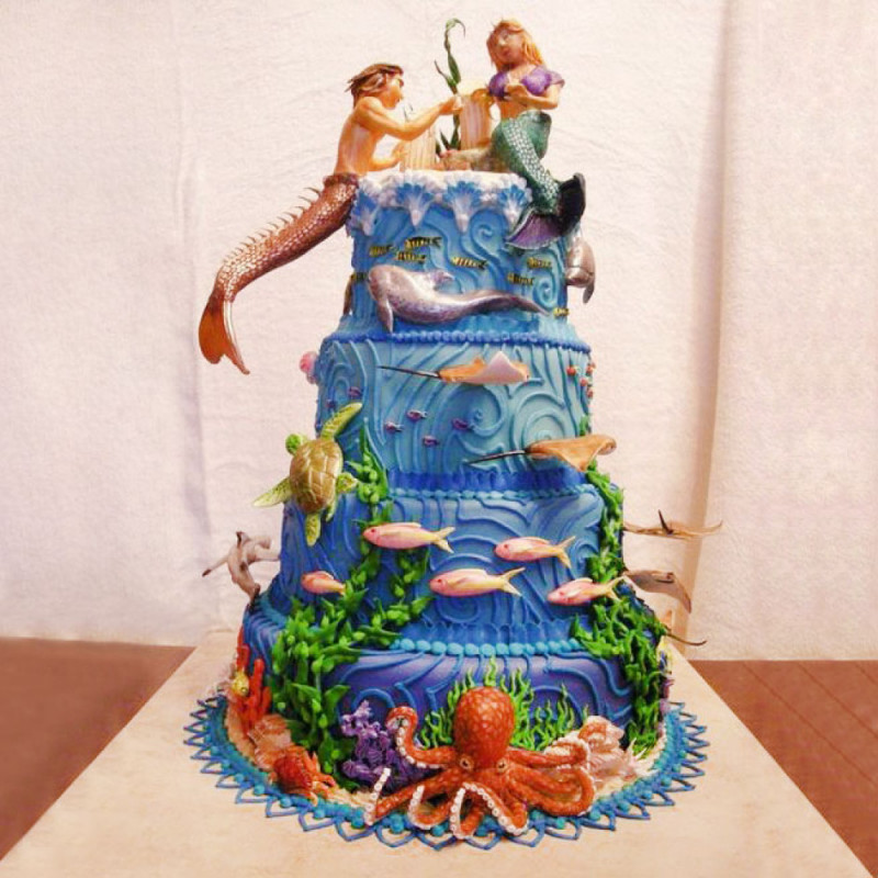 Свадебный торт Подводный мир