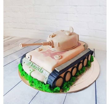 Торт с танком для мальчика