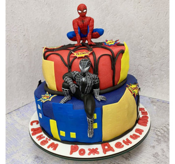 Торт на тему человек паук