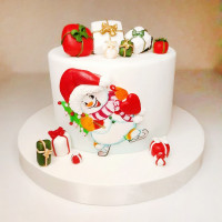 Торт снеговик на Новый год