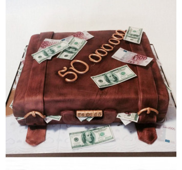 Торт чемодан с деньгами на юбилей