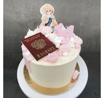 Торт Аниме на получение паспорта