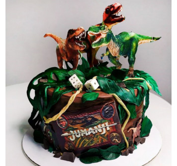 Торт с динозаврами из Джуманджи