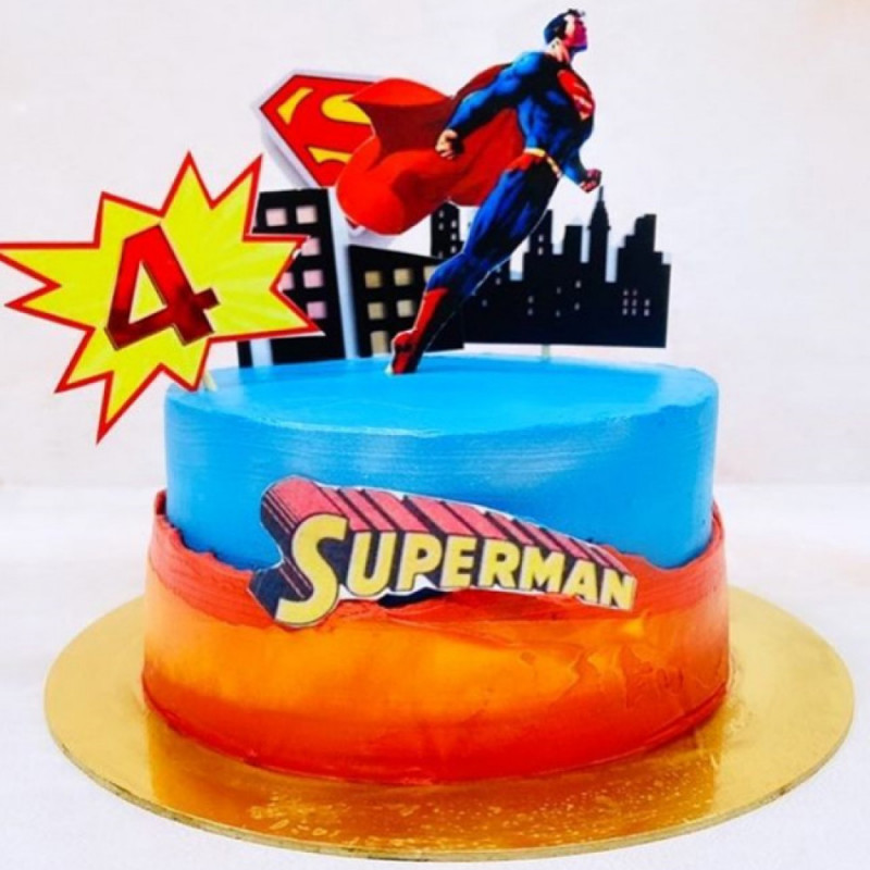Торт супермен на 4 годика