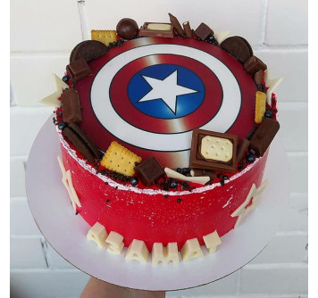 Торт со знаком Капитан Америка