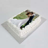 Торт со свадебной фотографией