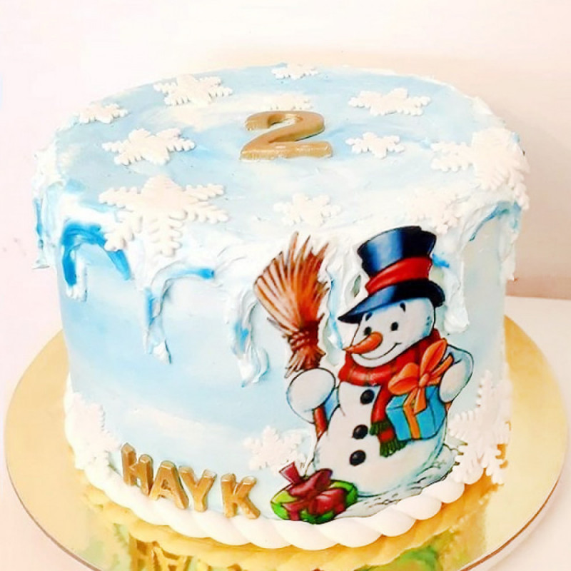 Торт со снеговиком