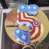 Торт цифра 5 Капитан Америка