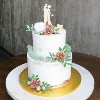 Торт с силуэтами на свадьбу