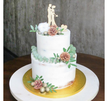 Торт с силуэтами на свадьбу