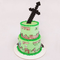Двухъярусный торт Майнкрафт
