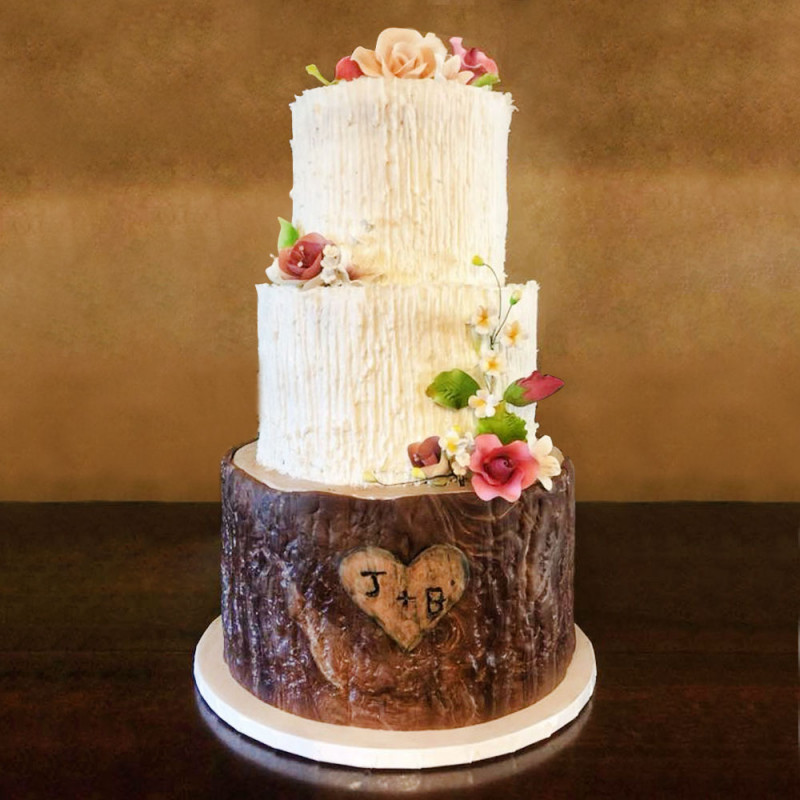 Торт на свадьбу в стиле эко