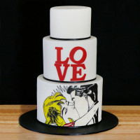 Торт на свадьбу на тему Поп-арт