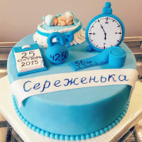Торт на рождение ребенка с метрикой