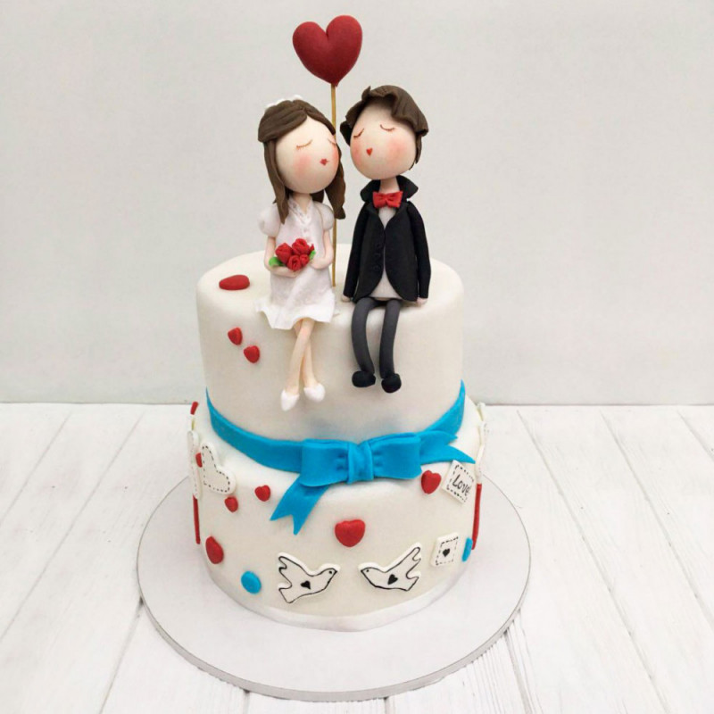 Свадебный торт в романтическом стиле