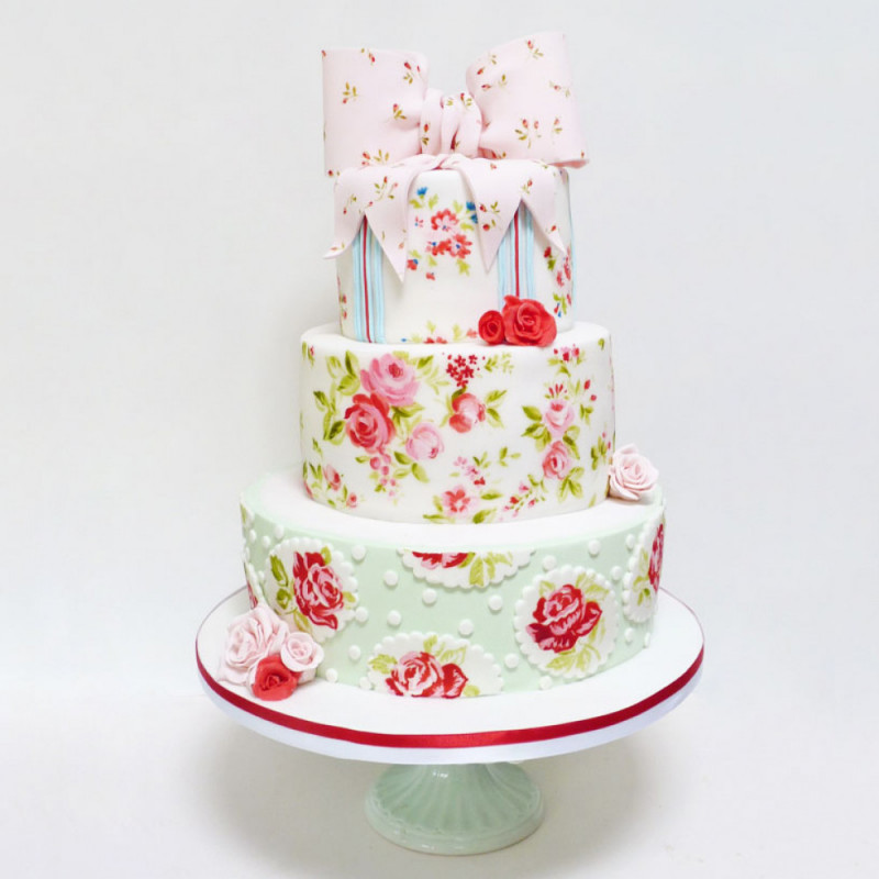 Свадебный торт в стиле Шебби шик