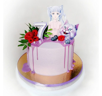 Торт Аниме девушка-кошка