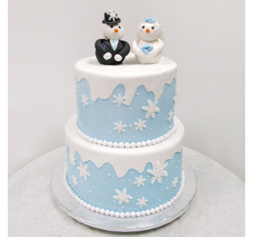 Свадебный торт со снеговиками