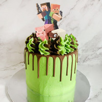 Торт Майнкрафт без мастики