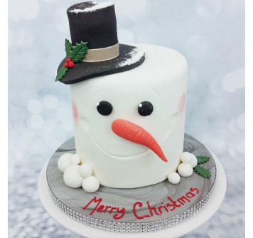 Торт снеговик на Рождество