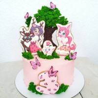 Торт с героями Enchantimals на 3 года