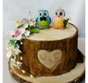 Свадебный торт с совами на 5-ую годовщину