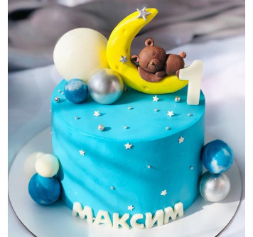 Торт на 1 годик мальчику с шариками