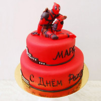 Двухъярусный торт Deadpool